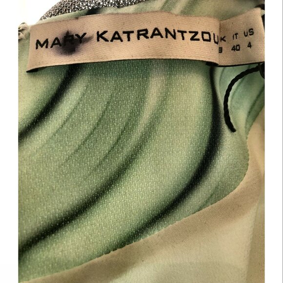 Mary Katrantzou Lurex Embellished Print Dress, Green / Pink, Size 2 US / 6 UK - Picture 9 of 9